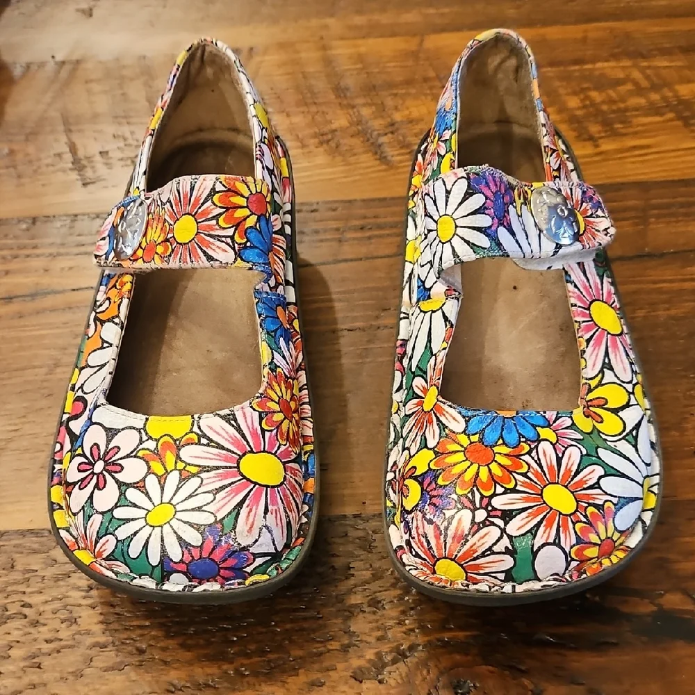Alegria Floral Paloma Mary Jane Shoes with Adjustable Strap